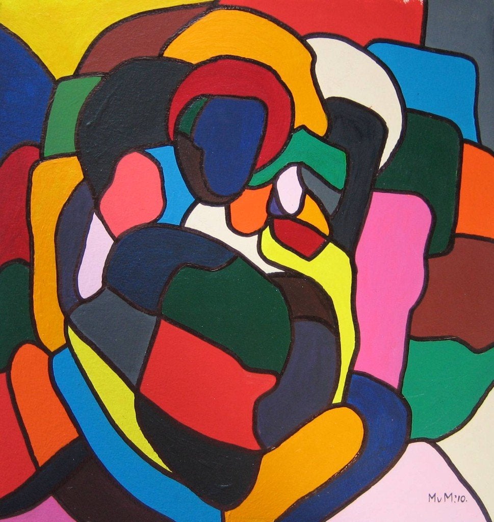 schilderij mozaiek Mensen 1 en 2, Ophalen of Verzenden