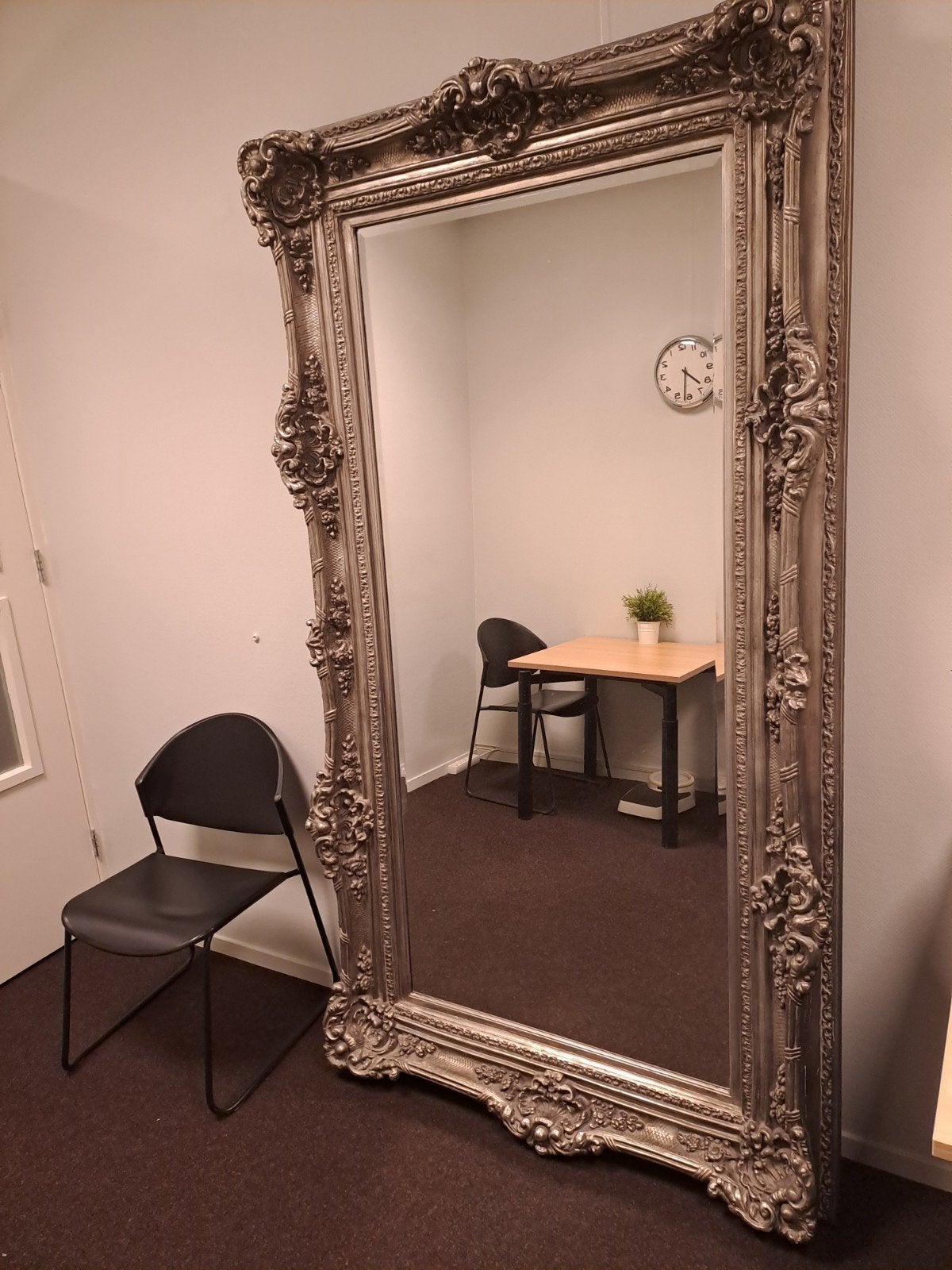 Royale spiegel 220 x 120 cm met barok lijst, Antiek en Kunst, Ophalen of Verzenden, Rechthoekig, 100 tot 150 cm, 200 cm of meer