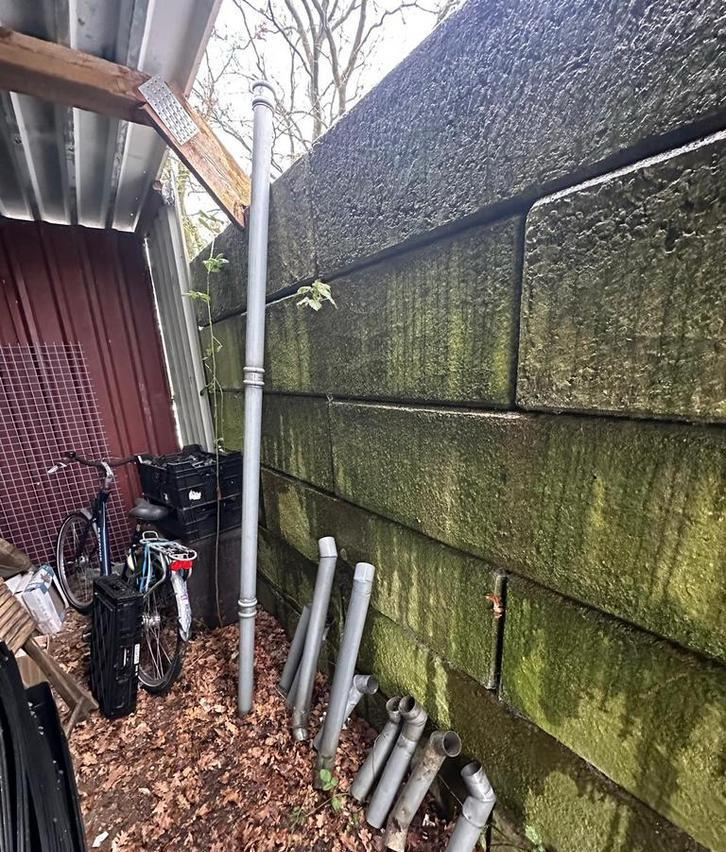 Zinken regenpijp - 1stuks beschikbaar + diverse bochten, Ophalen, Gebruikt, Overige metalen, X