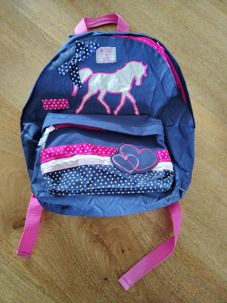 Paarden rugtasje, Sieraden, Tassen en Uiterlijk, Tassen | Schooltassen, Gebruikt, Rugtas, Minder dan 30 cm, Roze, Ophalen of Verzenden