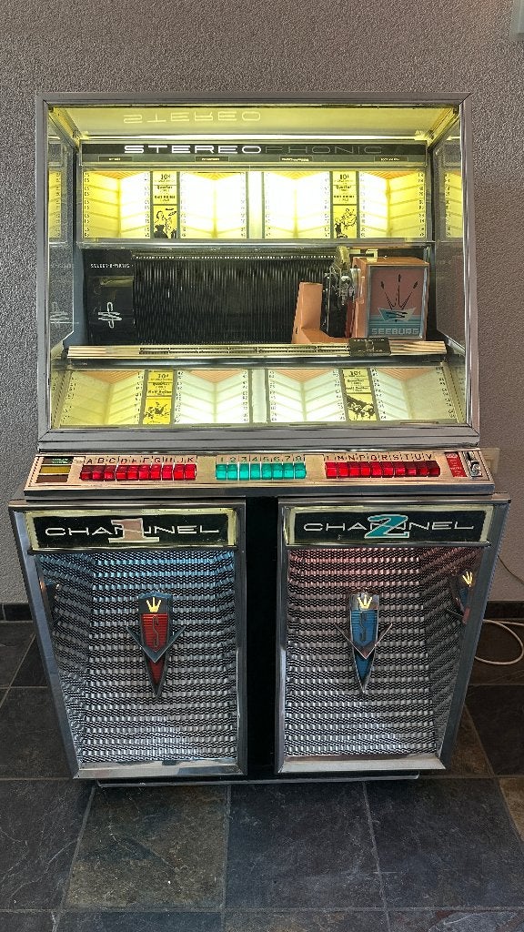 Seeburg Channel 222 jukebox 160 selecties en werkend (1959), Verzamelen, Automaten | Jukeboxen, Ophalen, Gebruikt, 1950 tot 1960