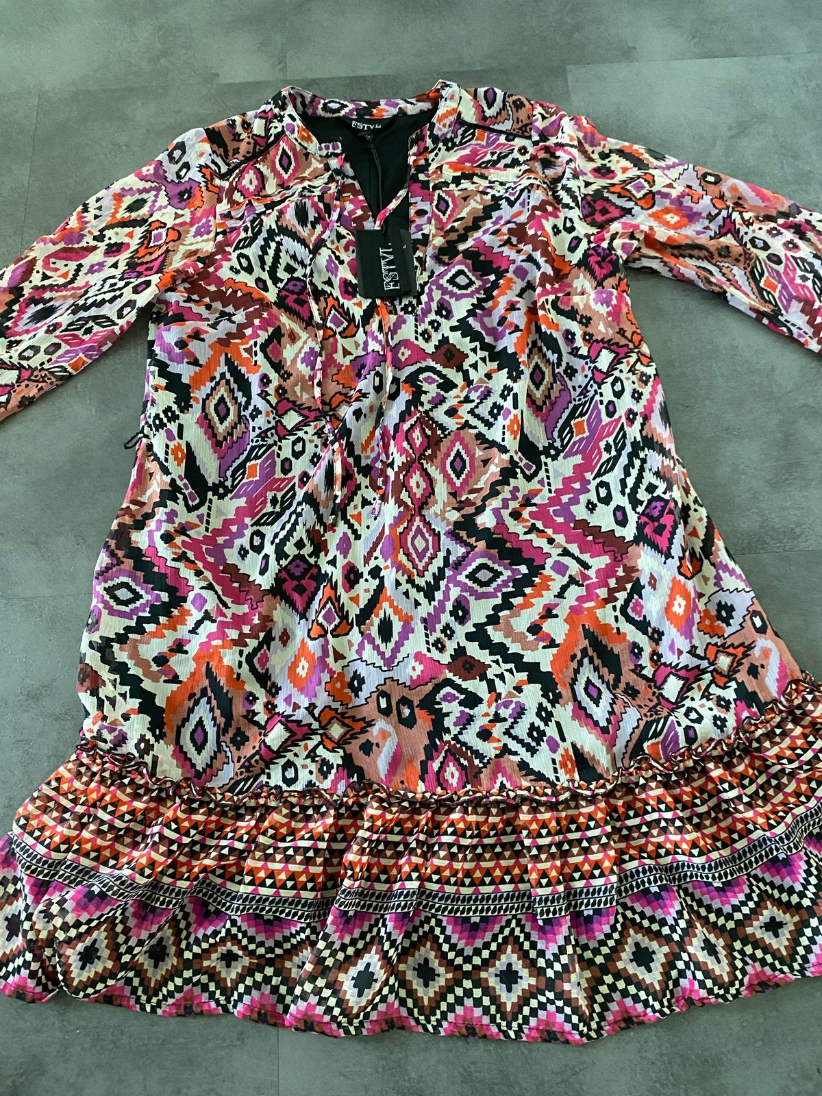 FSTVL Jurk met Aztekenprint - Maat 40 (M), Maat 38/40 (M), Nieuw, Ophalen of Verzenden, Roze