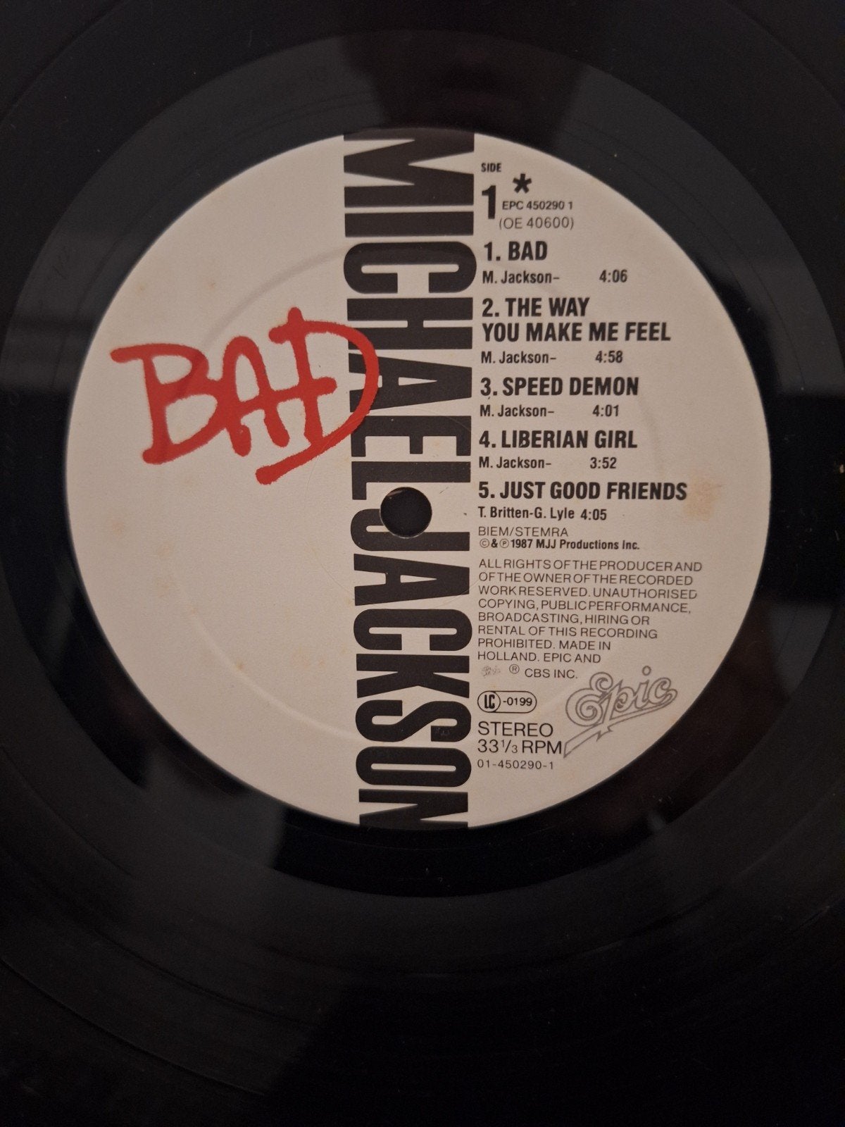 Foto 7 van Michael Jackson - Bad LP (Originele uitgave 1987)