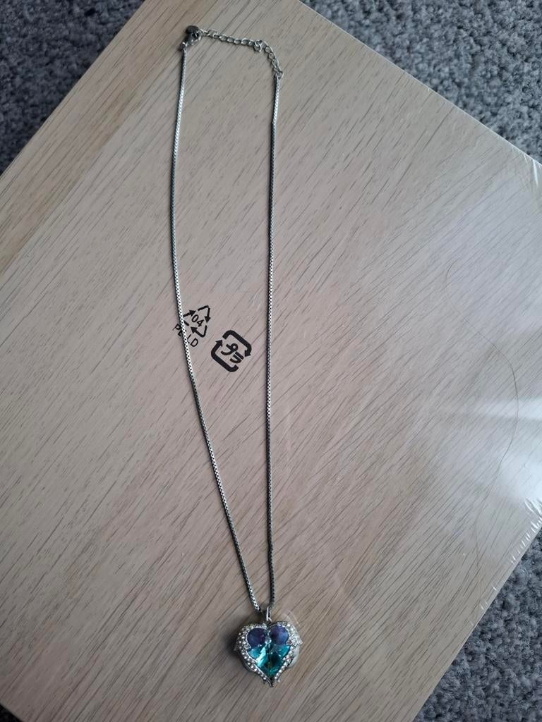Ketting Swarovski Blauw hart, Ophalen of Verzenden, Blauw