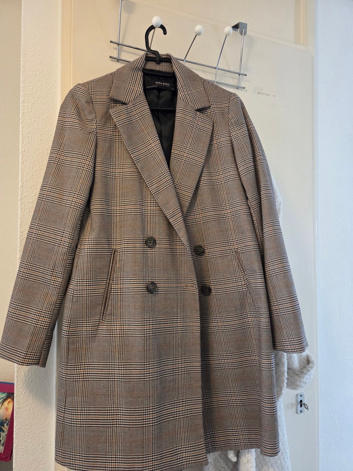 Zara Basic geruite jas/blazer maat XS - Nieuw, Bruin, Nieuw, Ophalen of Verzenden, Maat 34 (XS) of kleiner