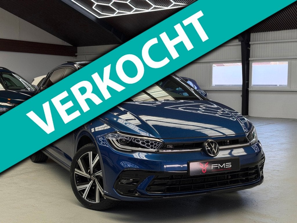 Volkswagen Polo 1.0 TSI 2x R-Line Panorama Camera CarPlay, Stof, Gebruikt, Zwart, Met garantie (alle)