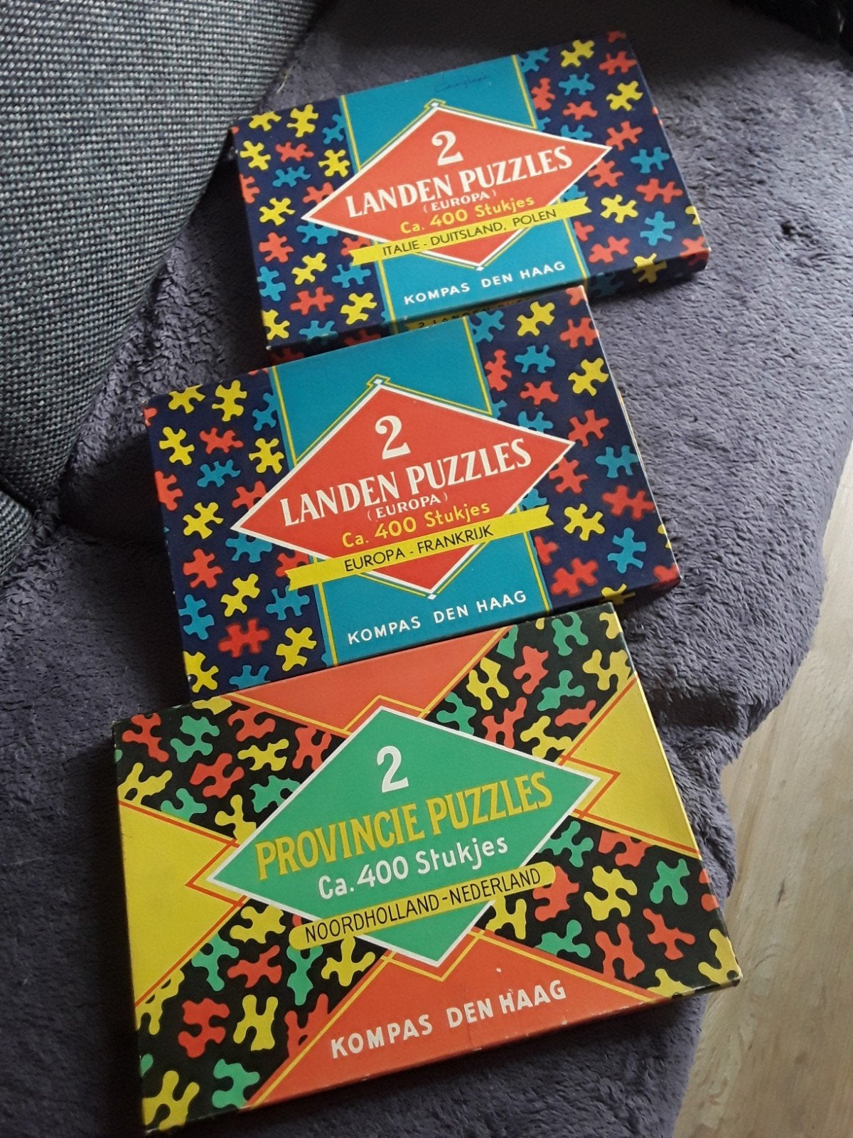 Vintage Kompas Den Haag Landen & Provincie Puzzels, Ophalen of Verzenden, Minder dan 500 stukjes, Gebruikt, Legpuzzel