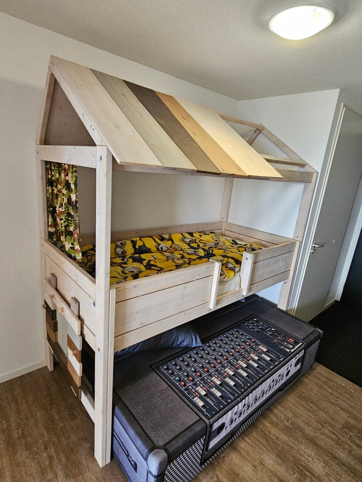 Kinderbed hoogslaper met dak, Huis en Inrichting, Ophalen, Gebruikt, Eenpersoons, 200 cm