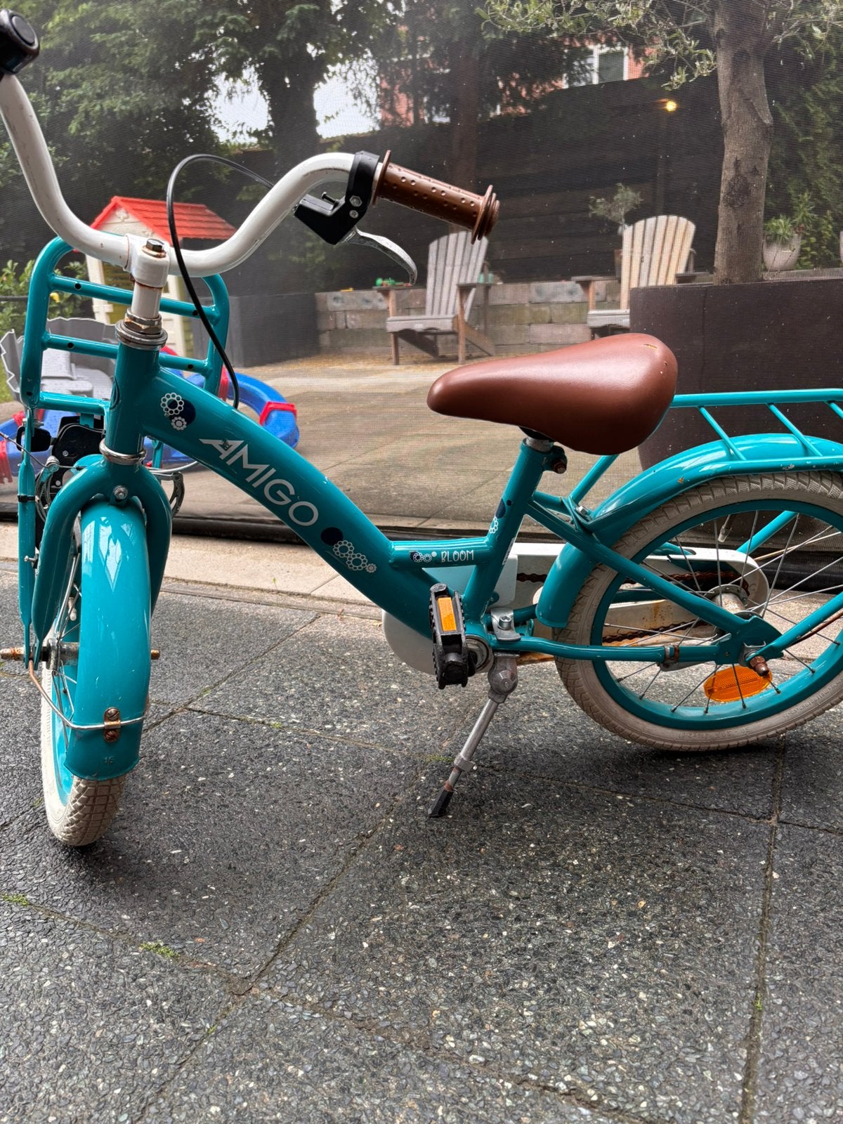 Amigo Bloom kinderfiets 16 inch, Fietsen en Brommers, Fietsen | Kinderfietsjes, Ophalen, Gebruikt, Terugtraprem, 16 tot 20 inch