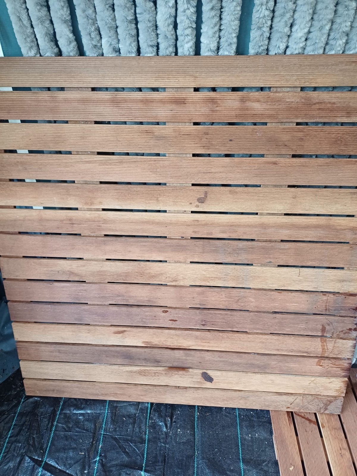 Hardhouten vlonders 100x100 cm. 18 m2, Tuin en Terras, Terrasdelen en Vlonders, Ophalen, Gebruikt, Hout