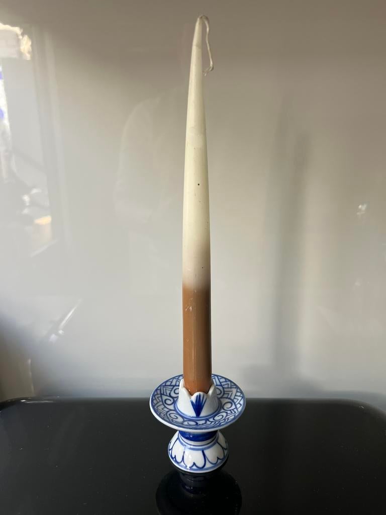 Antiker kandelaar kijk foto’s! Ophalen of per post!, Ophalen of Verzenden, Keramiek of Aardewerk