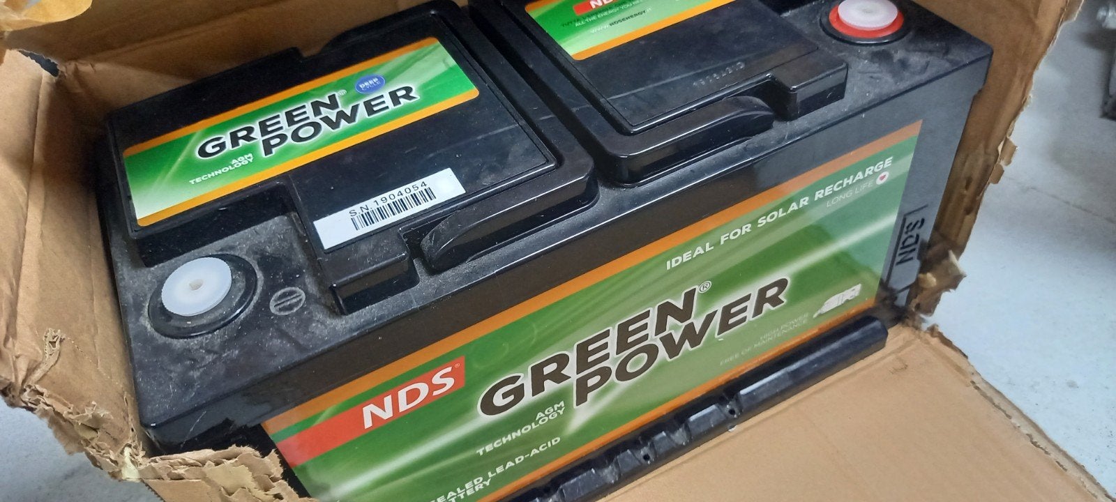 2 stuks  Green Power NDS GP 100B 12V 100Ah  AGM  Accu, Ophalen, Gebruikt