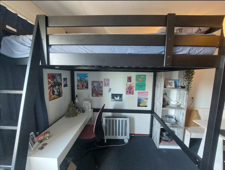 Tweepersoons hoogslaper, Huis en Inrichting, Slaapkamer | Stapelbedden en Hoogslapers, Ophalen, Gebruikt, Hoogslaper, Tweepersoons