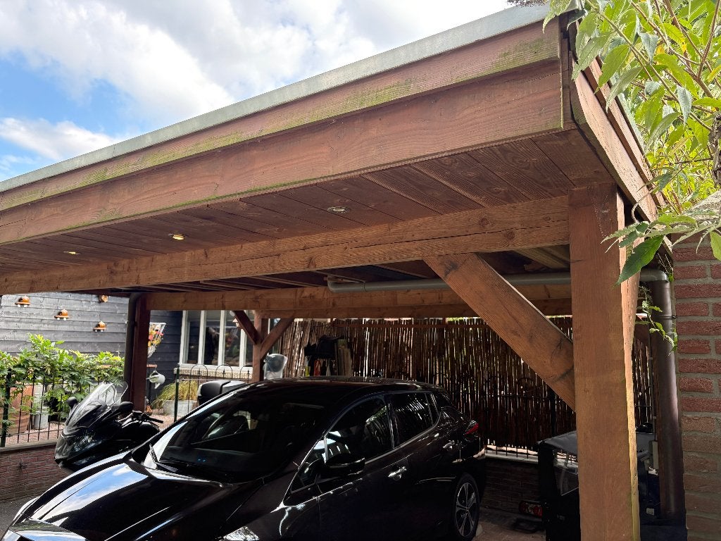 Te koop grote houten Carport, Tuin en Terras, Ophalen, Gebruikt, Carport