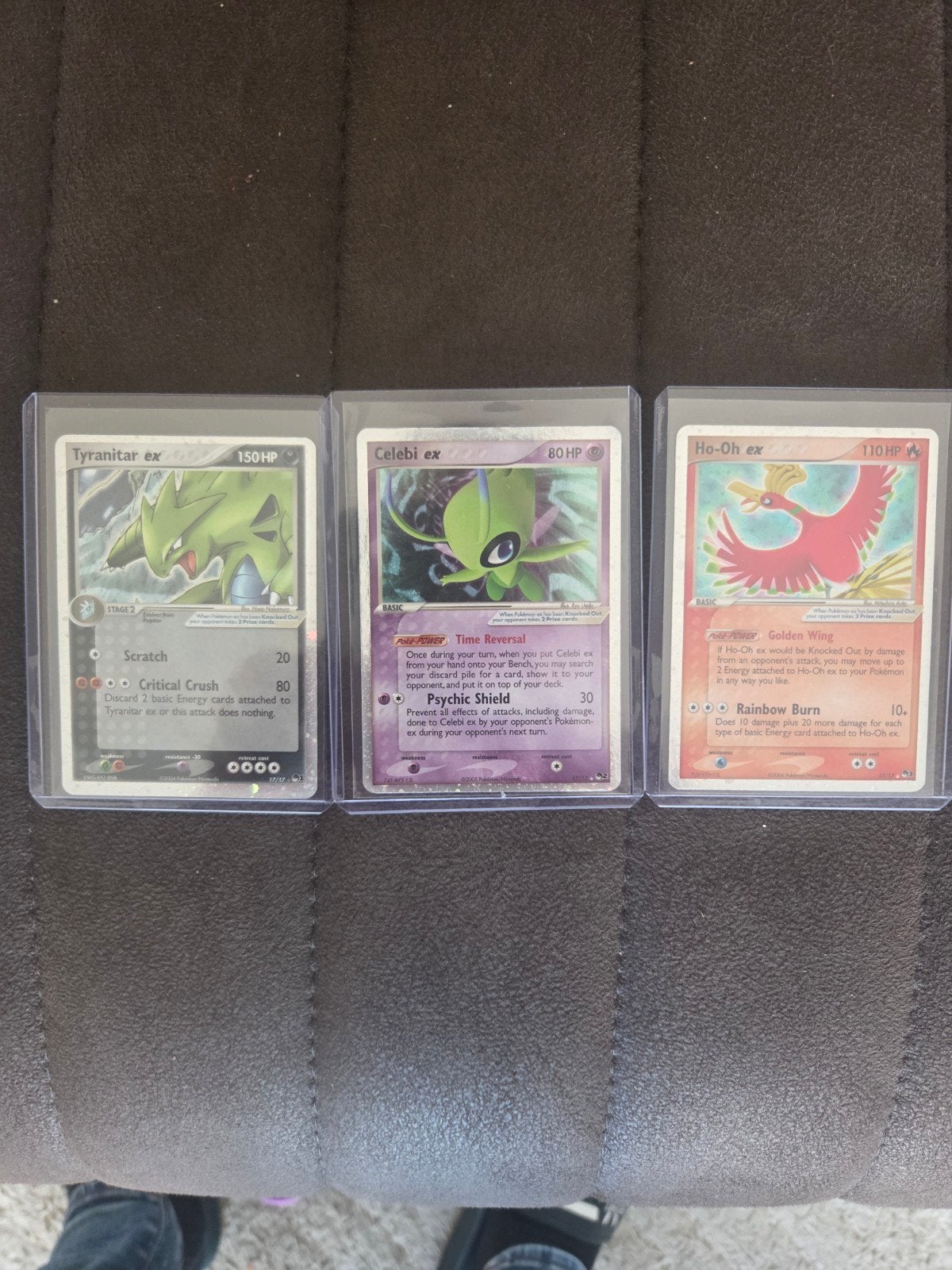 Pokémon TCG EX-kaarten: Tyranitar, Celebi en Ho-Oh, Hobby en Vrije tijd, Ophalen of Verzenden, Zo goed als nieuw, Meerdere kaarten