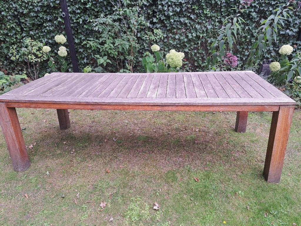 Teak buitentafel, Tuin en Terras, Ophalen, Gebruikt, Rechthoekig, Teakhout
