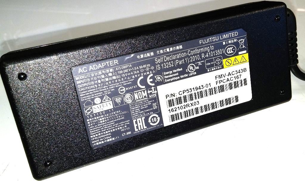 Fujitsu CP531941-01 Chicony A13-090P1A 19V 4.74A 90W Adapter, Ophalen of Verzenden, Zo goed als nieuw, Fujitsu-Siemens