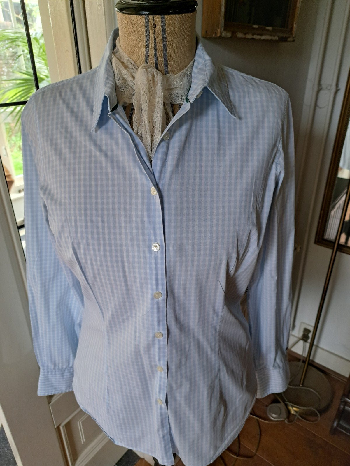 lichtblauwe blouse Tommie Hilfigger 10, Verzenden, Zo goed als nieuw, Maat 38/40 (M), Blauw