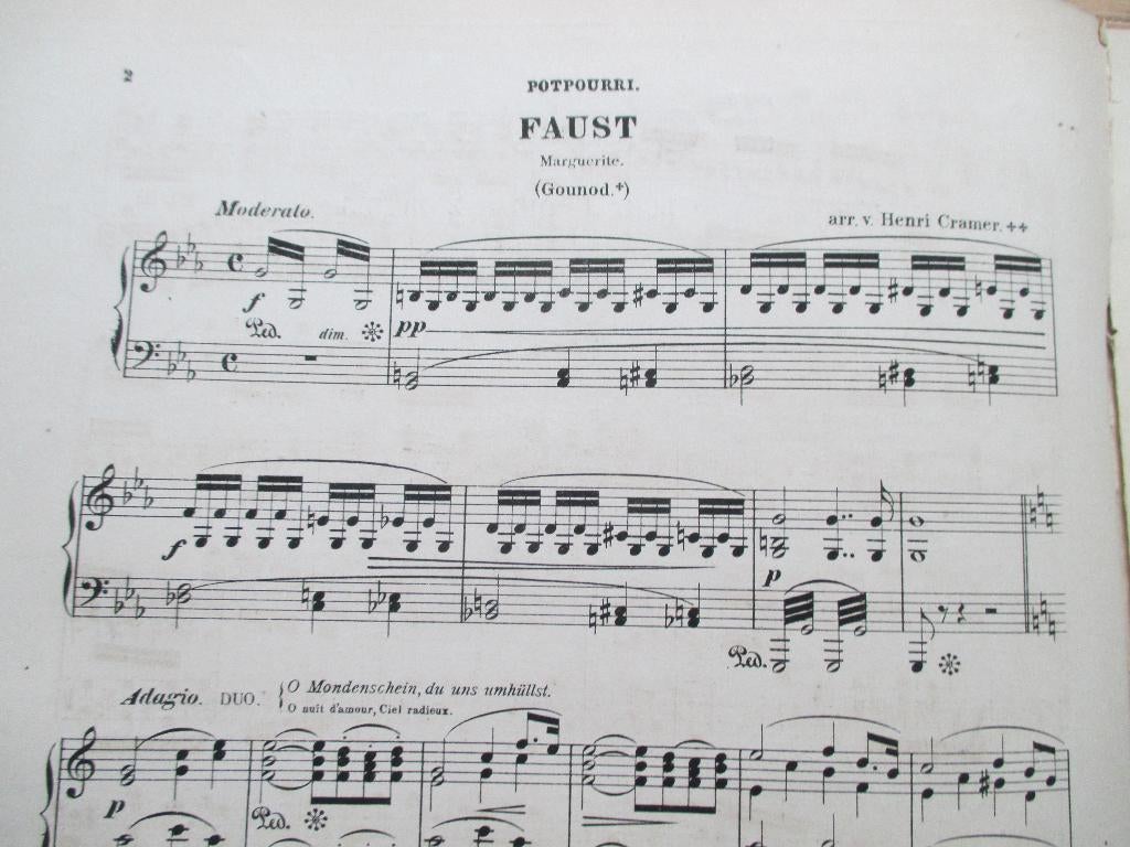 HENRI CRAMER - POTPOURRI FAUST - VOOR PIANO, Muziek en Instrumenten, Bladmuziek, Gebruikt, Klassiek, Ophalen of Verzenden, Artiest of Componist