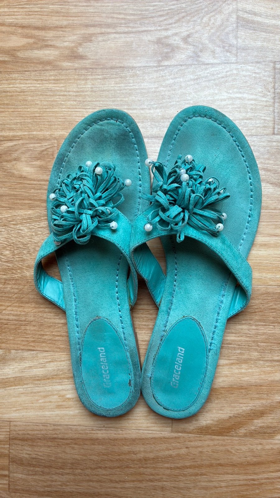 Turqoise slippers van Graceland, Slippers, Overige kleuren, Ophalen of Verzenden, Zo goed als nieuw