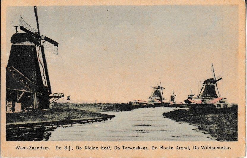 WEST-ZAANDAM - DIVERSE MOLENS o.a. De BIJL / de KLEINE KORF, Ophalen of Verzenden, Gelopen, Noord-Holland