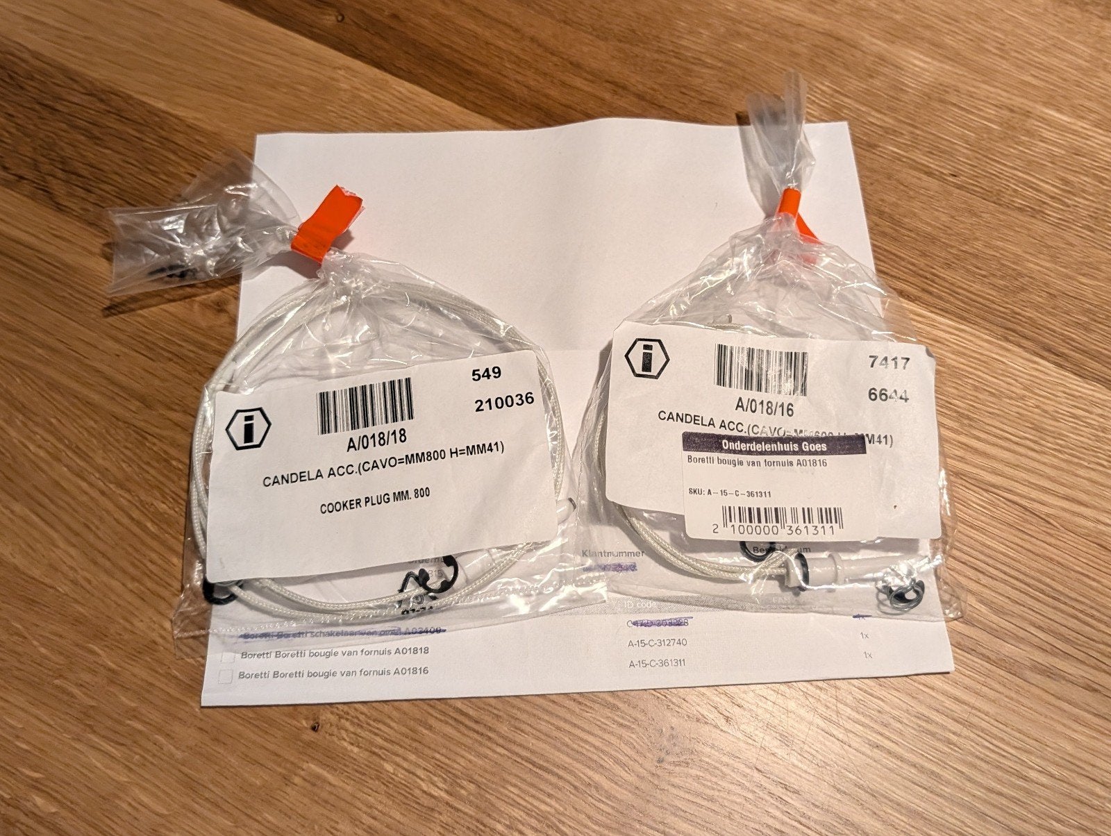 Nieuwe bougies voor Boretti fornuis (A01818 & A01816), Ophalen of Verzenden, Nieuw