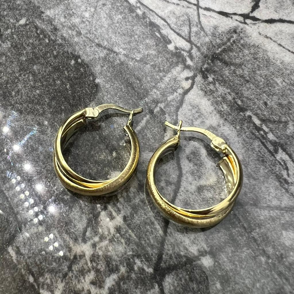 14k gouden oorbellen prachtig model, Ophalen of Verzenden, Zo goed als nieuw
