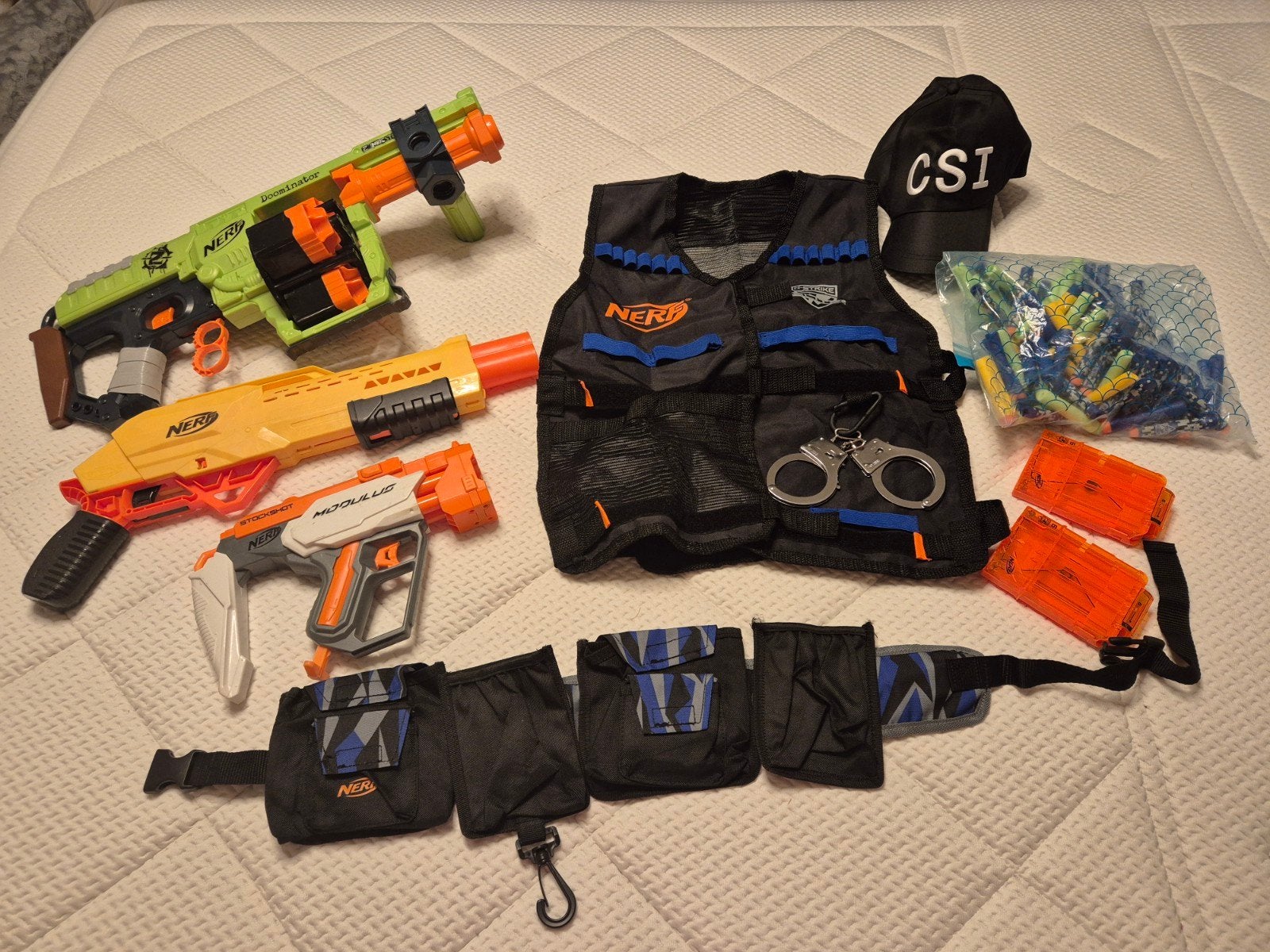 Nerf Vest, Blasters en Accessoires - Inclusief 81 pijlen!, Ophalen, Gebruikt, Jongen of Meisje