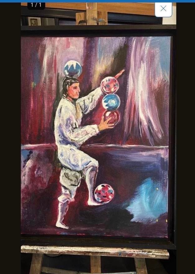 Schilderij: Jongleur met ballen, Ophalen