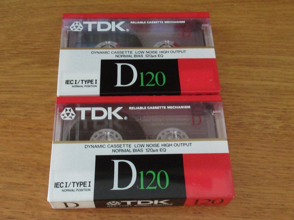 2 TDK D120 cassettebandjes uit 1988 nieuw in verpakking, Cd's en Dvd's, Cassettebandjes, Overige genres, Nieuw in verpakking, Onbespeeld