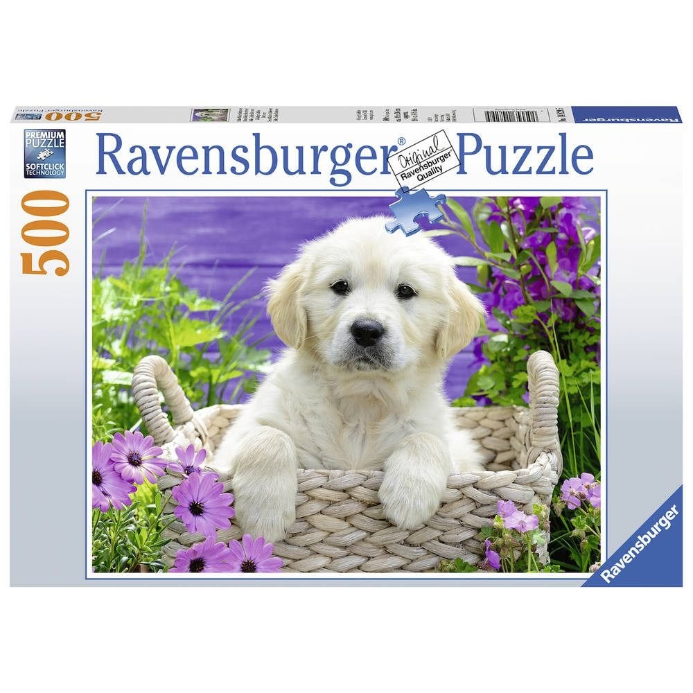Ravensburger: Lieve Golden Retriever 500 Stukjes, Verzenden, 500 t/m 1500 stukjes, Nieuw, Legpuzzel