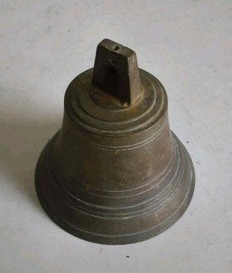 antieke luidbel, scheepsbel, schoolbel, brons. 12/12 cm, Antiek en Kunst, Ophalen of Verzenden
