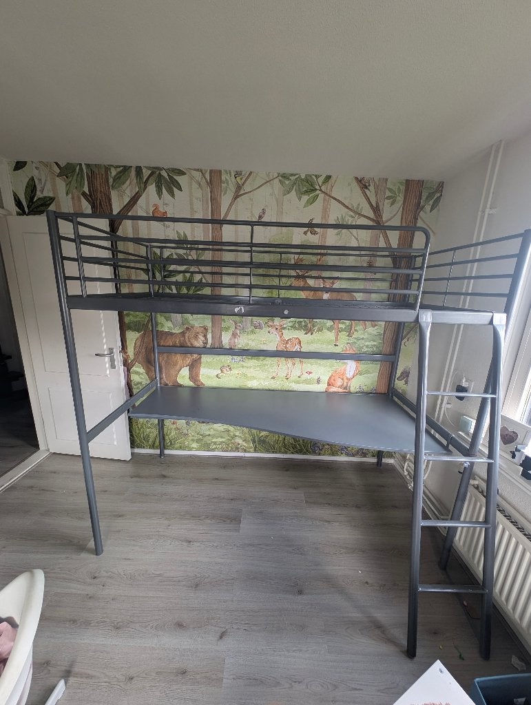 Hoogslaper met bureau ikea, Ophalen, Gebruikt, Eenpersoons, 90 cm