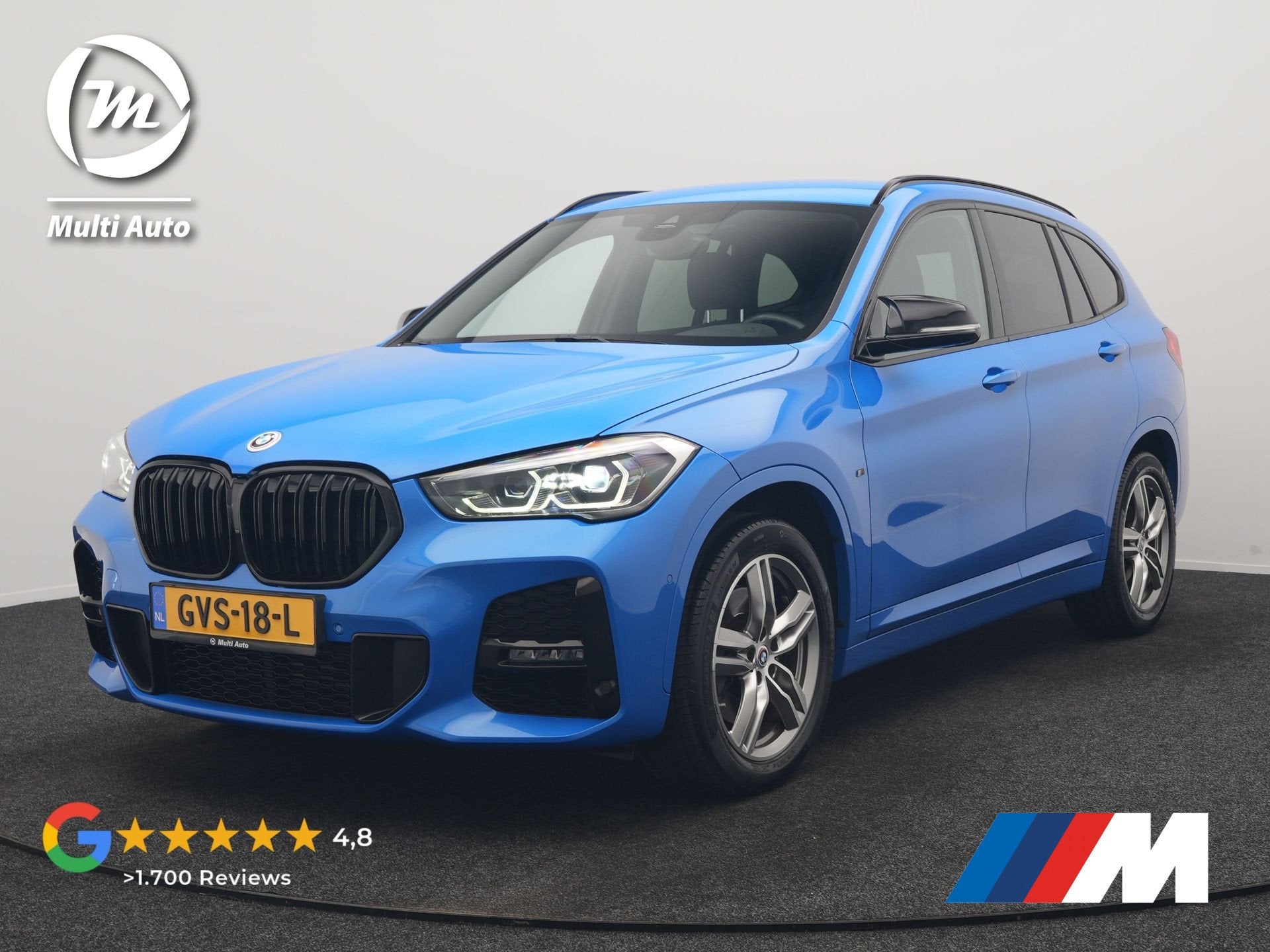 BMW X1 sDrive20i M Sport 192pk Misano Blauw Metallic | Trekh, 1998 cc, Zwart, Blauw, Leder en Stof