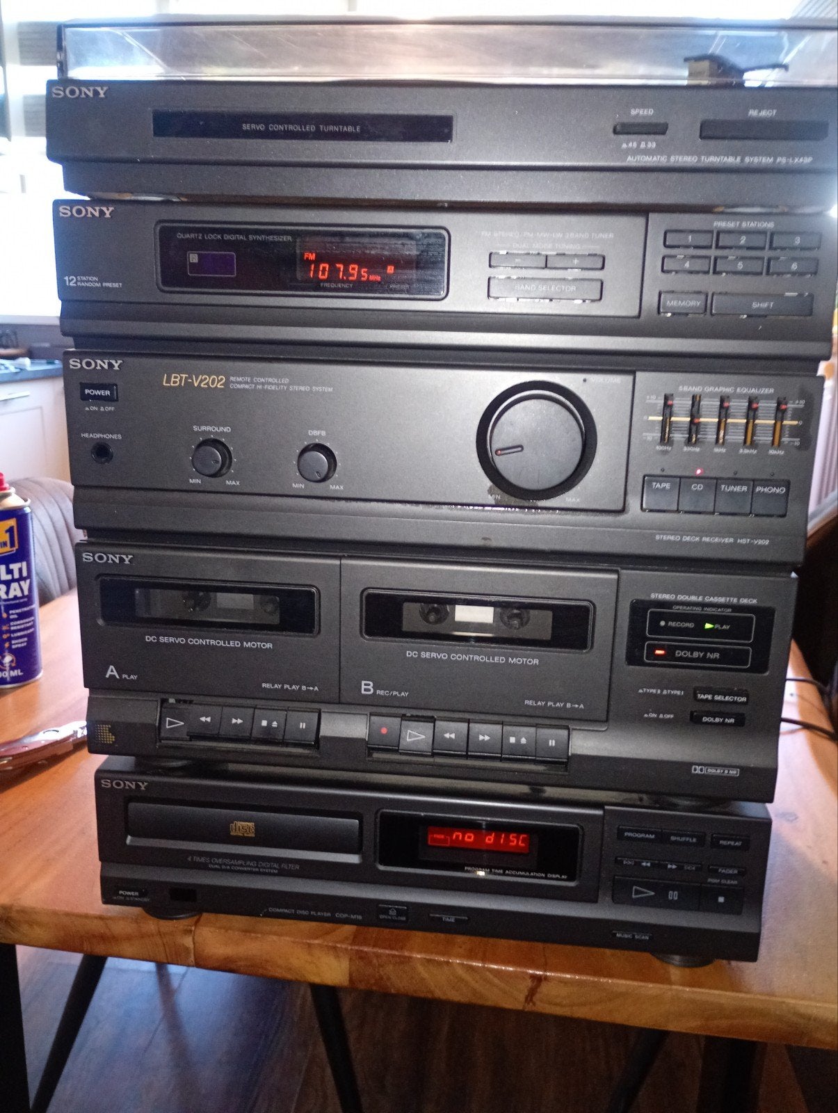 Sony LBT-V202 Hifi-set met platenspeler, cd radio casette, Gebruikt, Tuner of Radio, Sony, Losse componenten