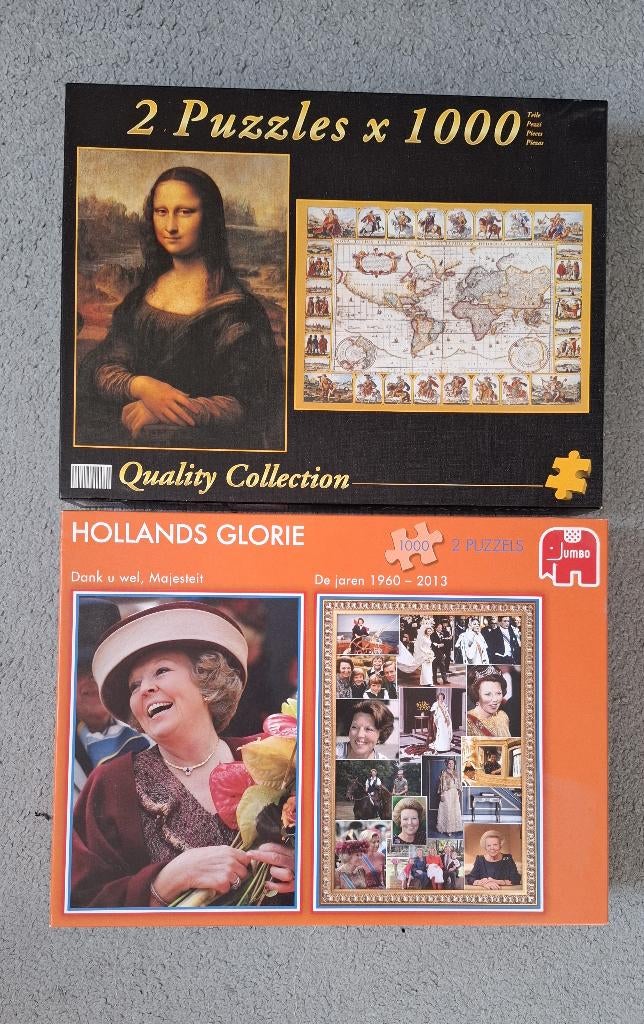 Puzzels: 2-in-1 puzzels, Beatrix / Da Vinci – 1000 stukjes, Ophalen of Verzenden, 500 t/m 1500 stukjes, Zo goed als nieuw