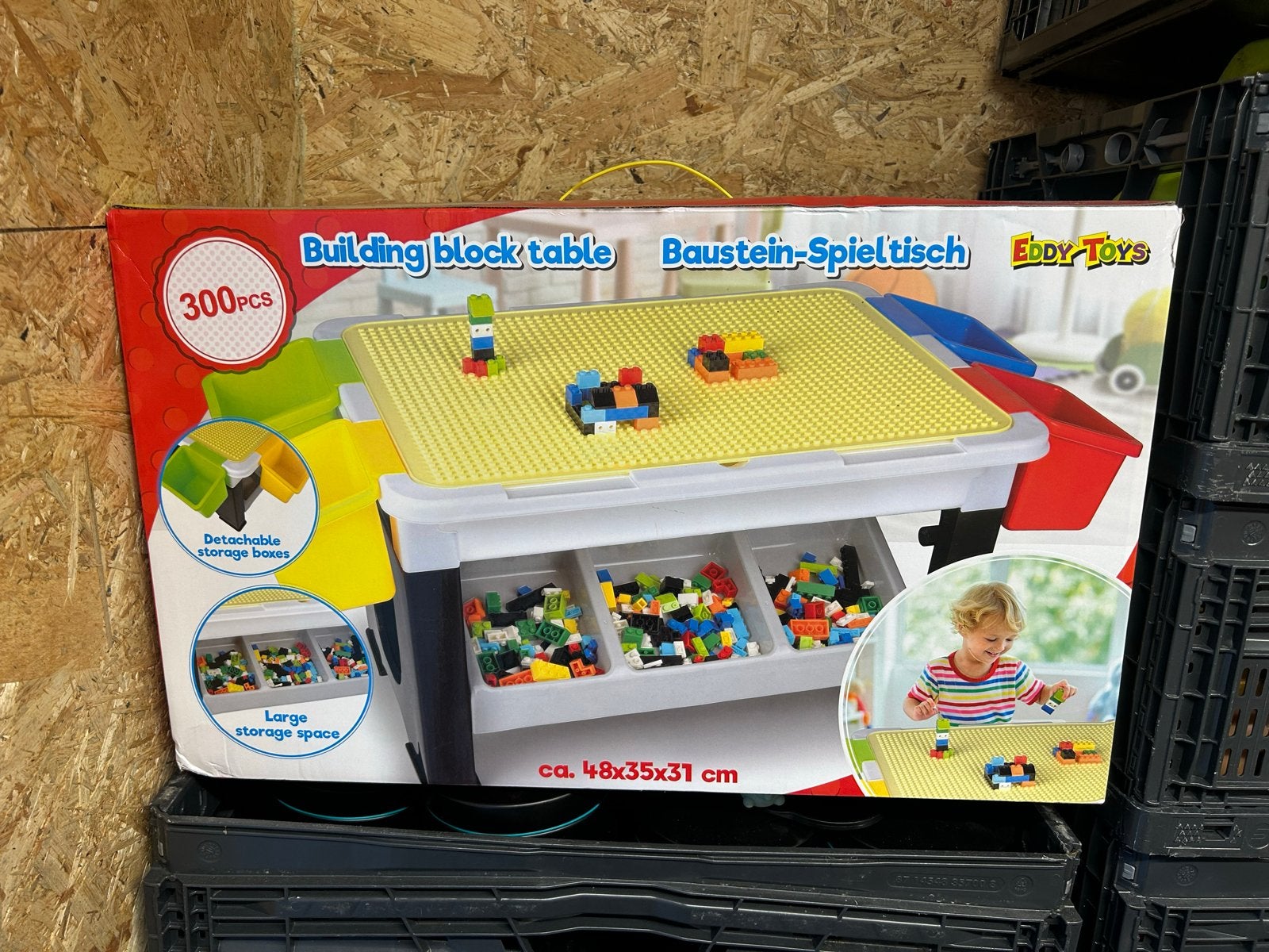 Eddy Toys Bouwblokken Speeltafel 300 Stuks Nieuw, Ophalen of Verzenden, Nieuw, Overige merken