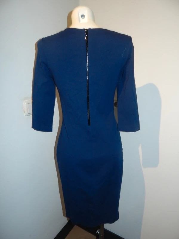 Wolford nacht blauwe jurk mooie pasvorm rits rug apart S, Zo goed als nieuw, Wolford, Knielengte, Maat 36 (S)
