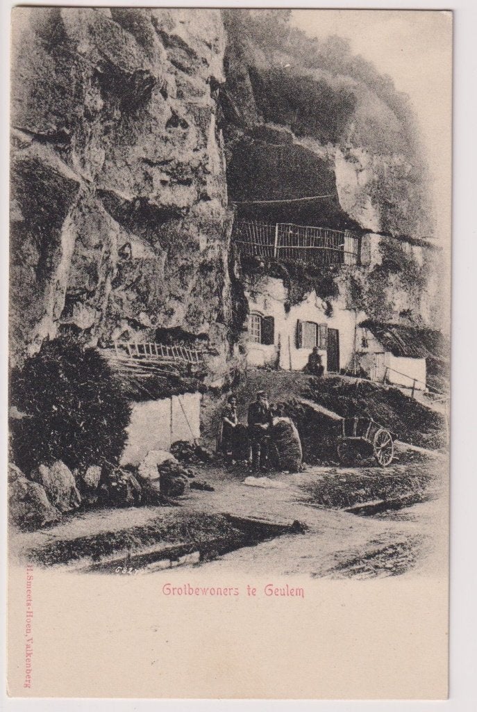 099 Oude Ansichtkaart: Grotbewoners te Geulem B25, Verzenden, Voor 1920, Ongelopen, Limburg