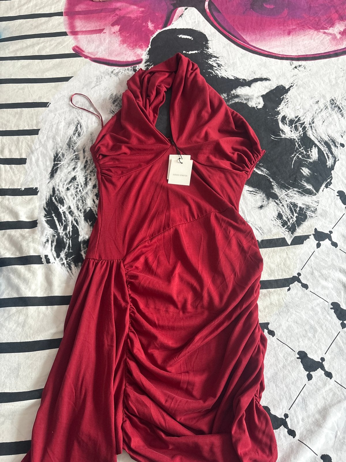 Zara Rode Jurk - Elegante Halterjurk met Ruches, Kleding | Dames, Maat 38/40 (M), Nieuw, Ophalen of Verzenden, Rood