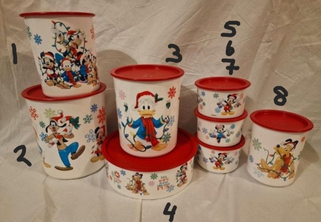 Disney Tupperware opbergdozen kerst Mickey & friends, Ophalen of Verzenden, Mickey Mouse, Nieuw, Overige typen