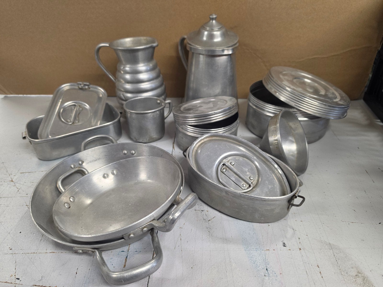 Vintage Aluminium Kampeer Kookset en Servies, Ophalen of Verzenden