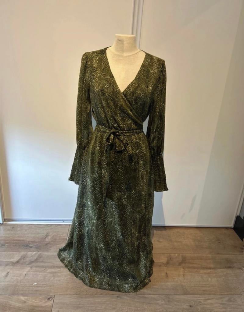 Costes Jurk Maat M - Groen met Slangenprint, Maat 38/40 (M), Ophalen of Verzenden, Gedragen, Onder de knie
