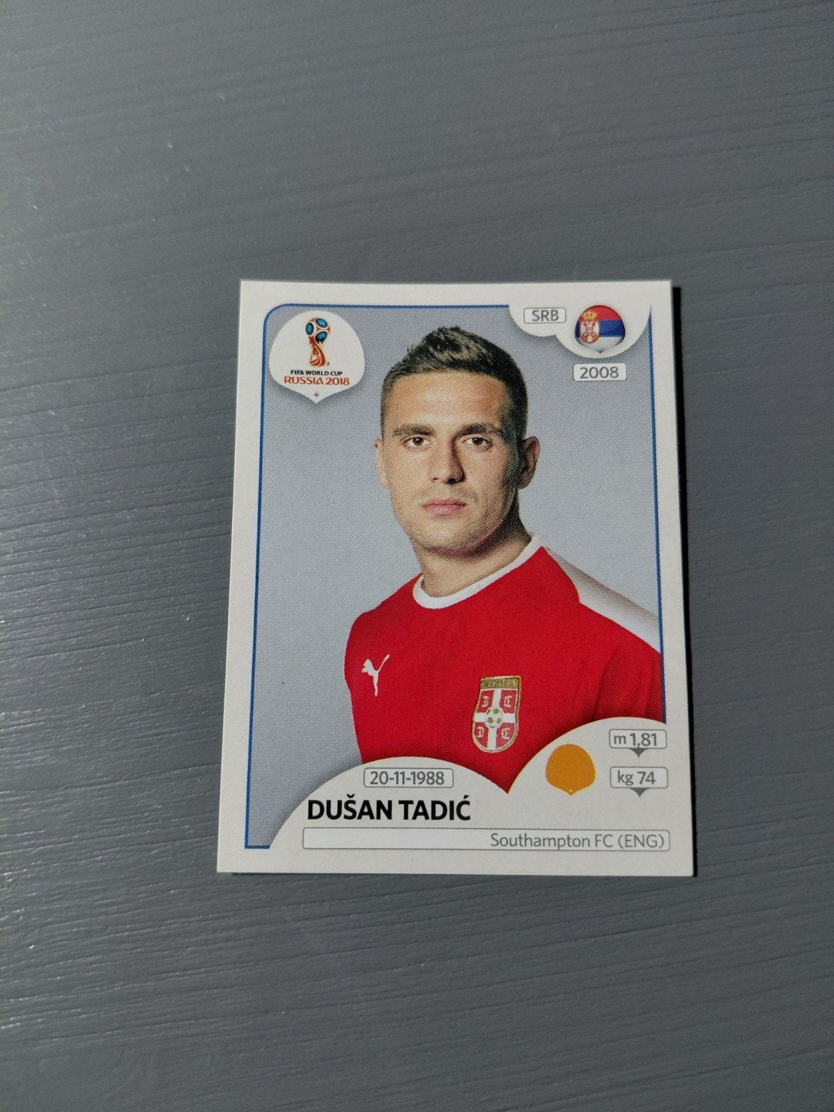 dusan tadic (servie/nec) panini wk 2018, Ophalen of Verzenden, Nieuw, Buitenlandse clubs, Poster, Plaatje of Sticker