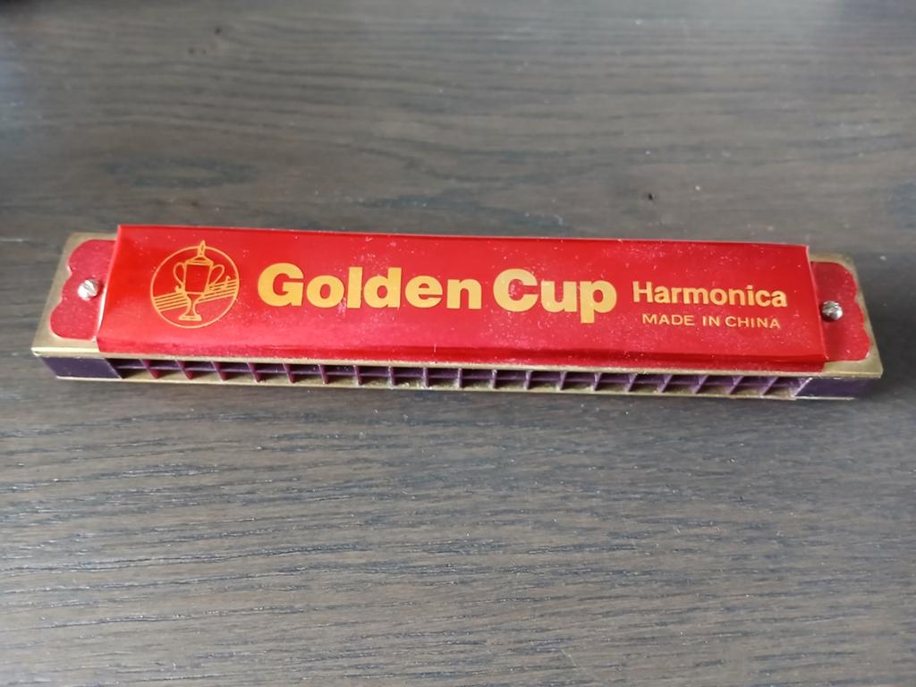 Golden Cup Harmonica/mondharmonica red metalic, Ophalen of Verzenden, Gebruikt