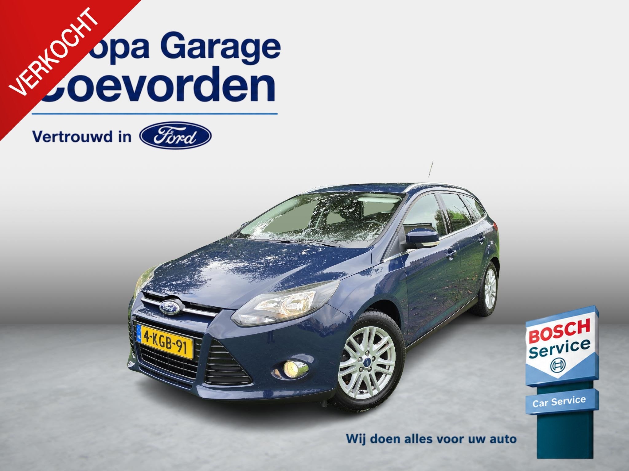 Ford Focus Wagon 1.0 EB 125PK Titanium | NETJES ONDERHOUDEN, Euro 5, Gebruikt, Blauw, Origineel Nederlands