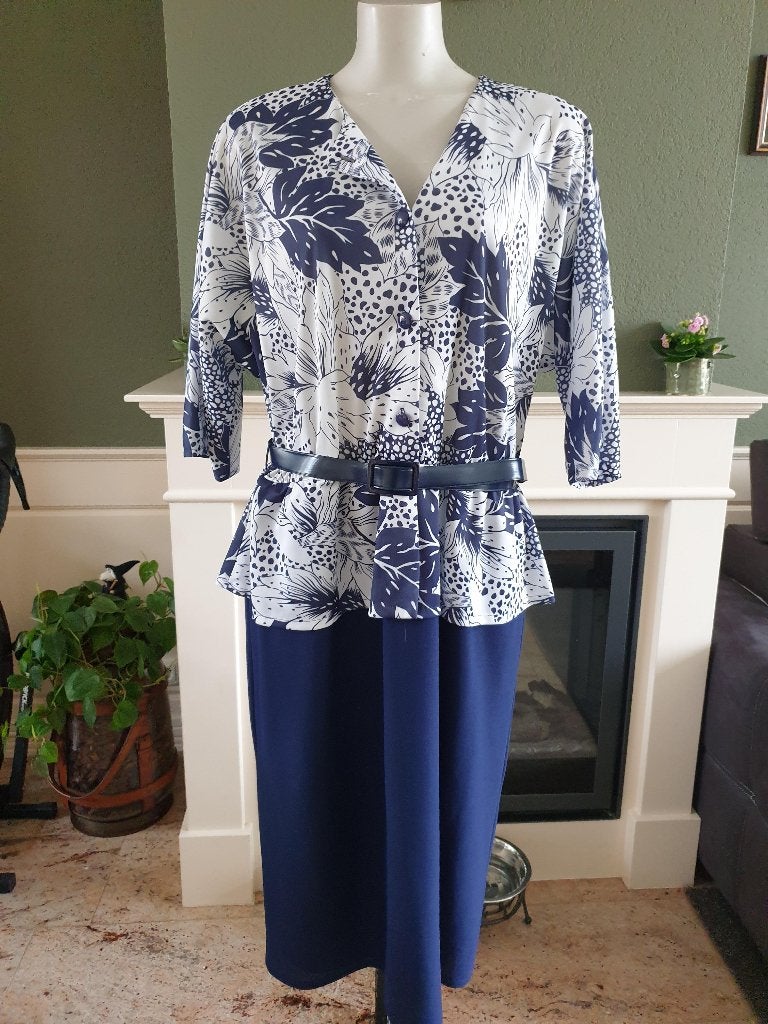 Alison Stewart Vintage prachtige design jurk mt XXL 48, Maat 46/48 (XL) of groter, Zo goed als nieuw, Onder de knie, Verzenden