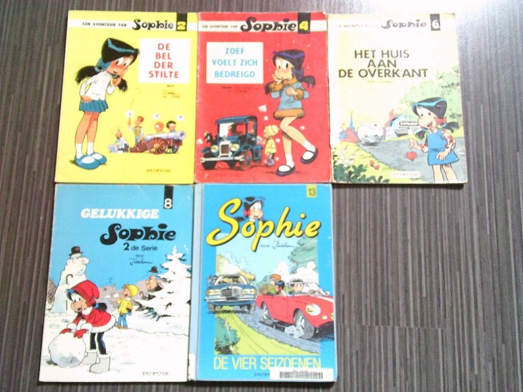 Sophie (2, 4, 6, 8, 13) stripboeken, Meerdere stripboeken, Ophalen of Verzenden, Gelezen