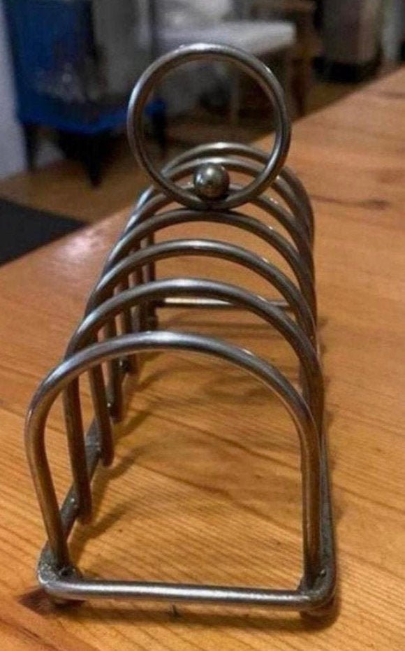 Art Deco Toastrekje verzilverd bolpootjes., lxbxh=14x7x11 c, Ophalen of Verzenden