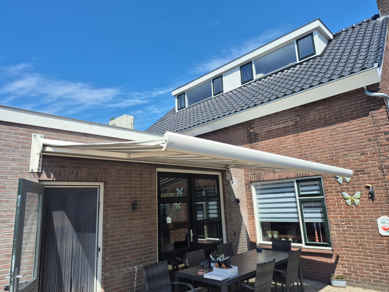 te koop zonnescherm, Ophalen, Gebruikt, 150 tot 300 cm, 250 cm tot 450 cm
